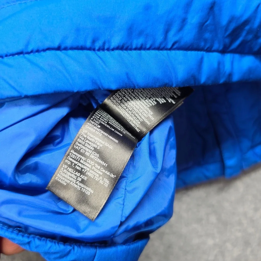 The North Face Mens Blue Quilted Puffer Jacket Full Zip Size Medium